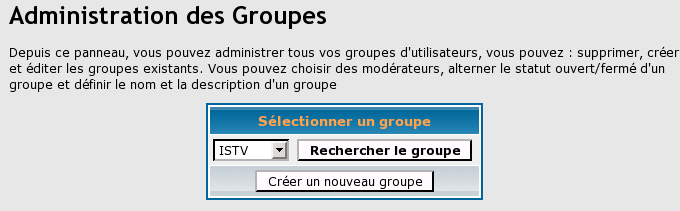 selectionne groupe