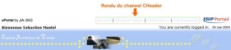 Rendu du channel Header